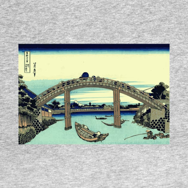 Vector image of Fuji seen through the Mannen bridge at Fukagawa by Redbooster